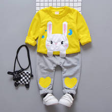 Fashion Children Boys Girls Cartoon RABBIT Clothing Sets Spring Autumn Kids Cotton T-shirt Patch Pants 2 Pcs/Sets Baby Tracksuit 2024 - buy cheap