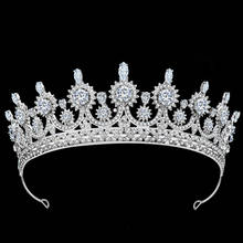 Himstory Newest  Luxury European Tiaras And Crowns AAA CZ Rhinestone Princess Pageant Engagement Wedding Bridal Hair Accessories 2024 - buy cheap