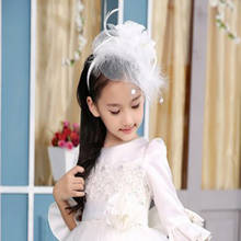 Girl's feather lace big flower children's hairpin headdress 2024 - buy cheap