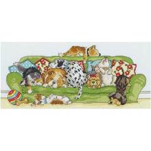 Puppy sleeping on sofa patterns counted 11CT 14CT 18CT Cross Stitch Sets DIY Chinese Cross-stitch Kits Embroidery Needlework 2024 - buy cheap