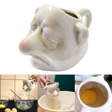 Separador de yemas de huevo de cerámica, utensilios creativos para hornear, con filtro líquido, suministro de cocina 2024 - compra barato