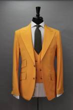 Novidade terno masculino padrinho de noivado amarelo lapela ternos para casamento padrinho 3 peças (jaqueta + calça + colete + gravata) c855 2024 - compre barato