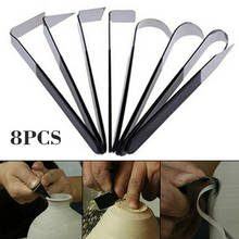 8pcs/set Multi-purpose Stainless Steel Pottery Wax Clay Sculpture Carving Fettling Trimming Tool Set with Soft Rubber Handle 2024 - buy cheap