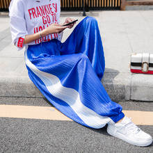 Fashion Women Summer Thin Casual Loose Plus Size Chiffon Pants Pleated High Waist Harajuku Harem Bloomers Sweatpants  Trouser 2024 - buy cheap