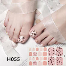 22tips/sheet Toe Nail Stickers Waterproof Fashion Toe Nail Wraps Nail Art Full Cover Adhesive Foil Stickers Manicure Decals 2024 - buy cheap