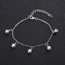 Vintage Woman Fashion Anklet Girls Summer Beach Foot Jewelry Boho Silver Color Ringing Bell Anklets Simple Sandals Chain Gifts 2024 - compre barato