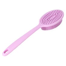 Household Multi-Functional Long Handle Silicone Cleaning Shower Bath Brush Kitchen Dish Brush PP Silicone Purple Blue 2024 - buy cheap