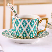 Taza de café de porcelana de hueso de grado superior, juego de taza de té creativa europea y platillo, té de la tarde para fiesta en casa, bonito regalo de porcelana 2024 - compra barato