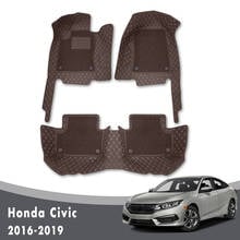 LHD Car Floor Mats For Honda Civic 10th Sedan 2016 2017 2018 2019 Car Styling Accessories Removable Wire loop Carpets 3pcs/set 2024 - buy cheap