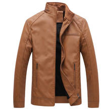 Jaqueta de couro masculina da moda, jaqueta de couro para motocicleta, à prova de vento 2024 - compre barato