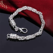 Charmhouse чистое серебро 925 ювелирные изделия браслеты для мужчин женщин 8 дюймов Дракон цепь браслет на запястье женский браслет Bijoux 2024 - купить недорого