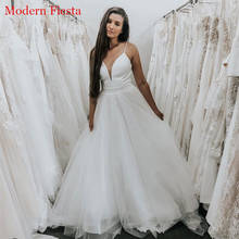 New Style Simple Satin V-neck Wedding Dress Vestido De Novia Bride To Be Robe De Mariée suknia ślubna MF0196 2024 - buy cheap