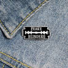 Creative Geometry Black Enamel Brooch Peaky Blinders Gangster Biography Blade Pins Alloy Badge Clothes Bags Accessories Jewelry 2024 - buy cheap