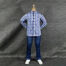 ZY5028 1/6 Male Plaid Shirt Denim Pants Set Clothes Accessories Fit 12'' Action Figure Body IN Stock 2024 - buy cheap