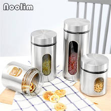 Dried Fruit Miscellaneous Grains Glass Sealed Storage Tank Stainless Steel Transparent Glass Storage Jar Kitchen Food Bottle 2024 - buy cheap