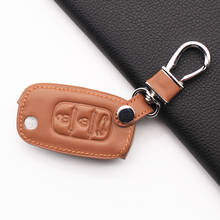 Car Leather Remote Control Keychain Key Cover Case For LADA Sedan / Largus / Kalina / Granta / Vesta  3 button Flip Key Bag 2024 - buy cheap