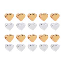 10Pcs/Lot Copper Love Heart Charms Beads For Jewelry Making Large Hole Heart-shaped Bracelet Necklace DIY Loose Spacers Beads 2024 - buy cheap