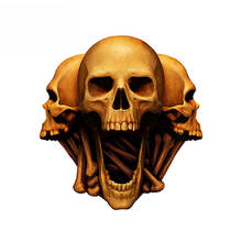 Personality Skull Head Sticker Car Stickers Auto Accessories JDM for Helmet Gas Bumper Scooter Motorcycle Decals,13cm*15cm 2024 - buy cheap