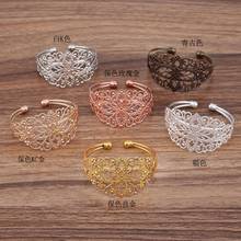 20pcs 63mm Ancient Filigree Sheet Blank Bangle Base Findings Adjustable Cuff Bracelet Tray Bezels Settings For Jewelry Making 2024 - buy cheap