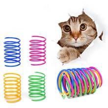 Juguetes de plástico para gatos, juguete interactivo de primavera para mascotas, túnel rascador, suministros de juego para mascotas, 4/10/lote 2024 - compra barato