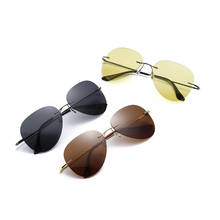 Солнцезащитные очки JackJad 1013 мужские, ультралегкие поляризационные очки-авиаторы без оправы из титана, для вождения 2024 - купить недорого