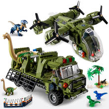 1510pcs Helicopter Vehicle Transport Dinosaur Building Blocks Jurassic City Park Bricks Educational Toys For Children 2024 - buy cheap