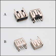 Yuxi soquete conector usb pcb tipo a fêmea, tomada de 180 graus para conexão usb 2.0 e 4 pinos preto/branco 2024 - compre barato