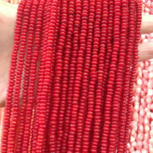 Cuentas de aislamiento de piedra Natural de coral, abalorios de ábaco para pulsera, collar, accesorios sueltos semiacabados 2024 - compra barato