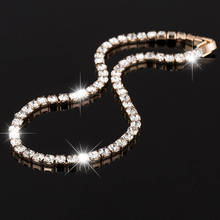 Gargantilha com pedras cz feminina, colar de luxo corrente de tênis para presente festa acessórios de joias decoração 2024 - compre barato