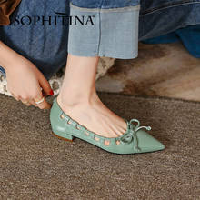 SOPHITINA New Soft Woman Flats Shoes Ballet Genuine Leather Butterfly-knot Casual Spring Autumn Pointed Toe Slip-on 2021 FO391 2024 - buy cheap