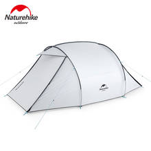 Naturehike tenda de acampamento de 3 pessoas, venda de fábrica em tenda de acampamento ao ar livre com protetor solar e chuva, 2 vias e porta revestida de prata, à prova de chuva 2024 - compre barato