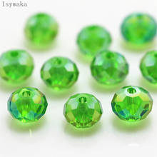 Isywaka Deep Green AB Color 6*8mm 65pcs Rondelle  Austria faceted Crystal Glass Bead Loose Round Bead for Jewelry Making 2024 - buy cheap