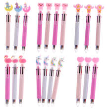 10 Pcs Creative Silicone 6 Color Ballpoint Pen Cute Cartoon Animal Pig Unicorn Flamingo Love Color Pen Materiais Escolares 2024 - buy cheap