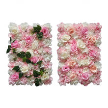 Artificial Flower Wall Panel Mat Silk Rose Hydrangea Floral Backdrop 3D Romantic Photography Background for Wedding Party Studio 2024 - buy cheap