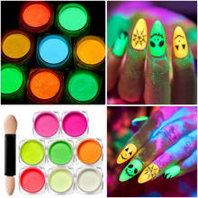 Polvo de uñas luminoso ultrafino, pigmento de purpurina colorido de neón, brillo 3D, decoraciones de polvo fluorescente, 1g 2024 - compra barato