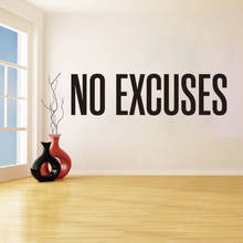 No Excuses Motivation Quote Wall Sticker Living Room Bedroom Home Decor Gym Workout Fitness Vinyl Decal Sport Wall Art Mural 2024 - buy cheap