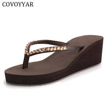 COVOYYAR-Chanclas de lujo con cuña y diamantes de imitación para mujer, sandalias Bohemias de playa, zapatos de plataforma a la moda, talla 40, WSS204, verano 2021 2024 - compra barato