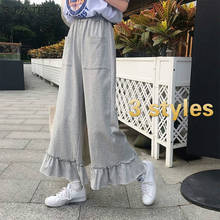 Wide Leg Pants Women Simple New Trendy All-match Teenagers Big Pockets Pure Soft Ladies Breathable High Waist Ins Trousers Daily 2024 - buy cheap