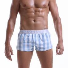 Men Plaid Cotton Boxer Shorts Underwear Men Home Wear Underwears Men Breathable Loose underpants 2024 - buy cheap