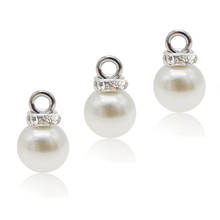 Julie Wang 20 piezas-abalorios de perlas blancas hechas a mano, tapas de aleación, colgantes, pulsera, pendientes, Accesorio para hacer joyas, 8mm 2024 - compra barato