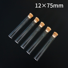 50pcs/lot 12x75mm Flat Bottom Clear Glass Test Tubes with Cork Stopper for Kinds of Laboratory/schools 2024 - buy cheap