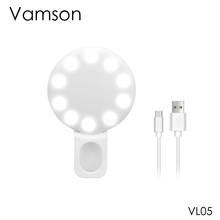 Vamson-Anillo de luz USB para Selfie, luz Flash de fotografía de 3 niveles de brillo para iPhone 11, Mini Luz de bolsillo portátil para Huawei VL05 2024 - compra barato