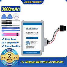 100% Оригинальный LOSONCOER 3000 мА/ч, WII WUP-012 WUP-010 Батарея Для Nintendo Wii U WII геймпад WUP-010 WUP-012 2024 - купить недорого