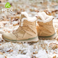 RAX-Botas de nieve para hombre y mujer, calzado de lana para senderismo, deportes al aire libre, zapatos de nieve para montaña, botas para caminar 2024 - compra barato