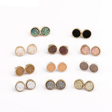 New AB Multicolor Resin Cute Druzy Round Stud Earrings for Women 2024 - buy cheap