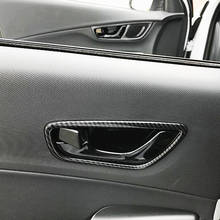 Cubierta de Marco embellecedora para puerta interior de coche, protector de fibra de carbono y mate, para Hyundai Kona Encino 2018 2019 ABS 2024 - compra barato