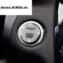 For Mercedes Benz AMG A B C GLC GLA CLA ML Class W176 W246 W205 X253 X156 C117 Engine Start Stop Ignition Key Ring Diamond Trim 2024 - купить недорого