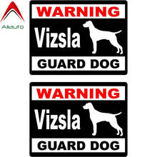 Aliauto 2 X Cartoon Warning Car Sticker Vizsla Guard Dog Accessories Fun Retro-reflective Cover Scratch Decals PVC,15cm*11cm 2024 - buy cheap