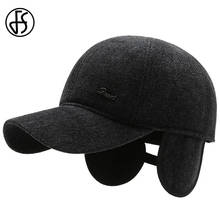 FS Winter Baseball Cap Earflaps For Men Women Ear Protection Warm Outdoot Sports Golf Ski Cycling Dad Caps Casquette 2020 2024 - buy cheap