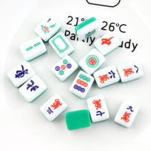 Newest Colorful Chinese Mahjong Shape Resin Cabochons DIY Jewelry Findings Embellishments Scrapbooking Cameo Patch 12*16mm 20pcs 2024 - buy cheap